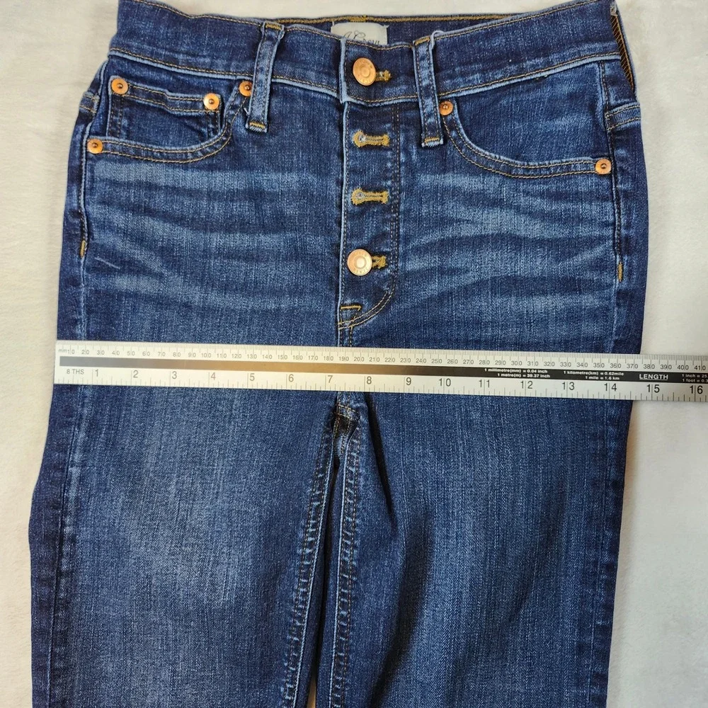 J.Crew Billie Demi Boot Crop Jeans Womens 24 Dark Wash Excellent Button‎ 9